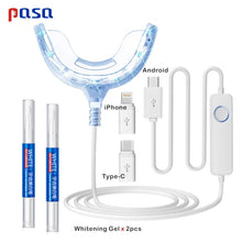 Load image into Gallery viewer, Hot! Portable Smart Cold Blue light LED Tooth Whitener Device Dental Whitening Gel Kit 2 Ports For Android IOS Teeth Bleaching
