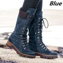 Load image into Gallery viewer, 2021 Fashion Autumn Knee-high Boots Pu Suede Leather Women Flat Platform Vintage Boots Ladies Shoes Fashion Autumn Winter Boots
