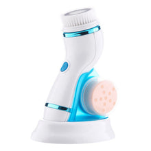 Load image into Gallery viewer, 4 in 1 Electric Facial Cleansing Brush Skin Scrubber Deep Face Cleaning Peeling Machine Pore Cleaner Roller Facial Massager
