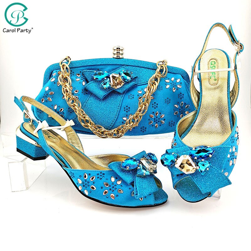 2020 New Design Magenta Mid Heel Italian Design Women Shoes And Bag To Match African Style Matching Shoes And Bag Set For Party