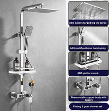 Load image into Gallery viewer, YUJIE Bathroom Household Silver Black Shower Set All-copper Intelligent Thermostatic Pressurized Big Top Head Shower XCHY-3002

