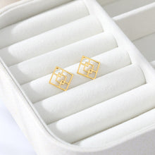 Load image into Gallery viewer, 2021 Bohemian Sample Hollow Stud Earrings for Women Girls Gold Silver Color Stainless Steel Geometric Earring Fashion Jewelry
