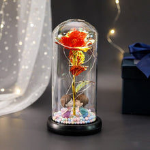 Load image into Gallery viewer, ROSE SPACE Rose in Glass Toy Artificial Flower LED Lamp Valentines Day Gift Mother Christmas Gift Party Girlfriend Birthday Gift
