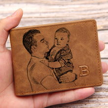 Load image into Gallery viewer, Picture Wallet Custom Engraving Wallet Frosted Retro Multifunction Wallets Multi Card Holder Leisure Coin Bag Father&#39;s Day Gift
