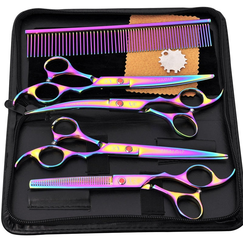 Professional Dog Scissors Set Stainless Steel Grooming Dogs Comb Shear Hair Cutter Straight Thinning Curved Scissors Pet Product