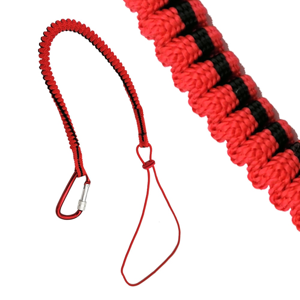 Safety Bungee Tether Tool Lanyard With Carabiner Hook 8kg Capacity For Climbing Working