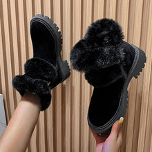 Load image into Gallery viewer, Women Snow Boots Winter Shoes Warm Casual Fur Ankle Female Bowtie Non Slip Plush Suede Flats Slip On Fashion Ladies Footwear New
