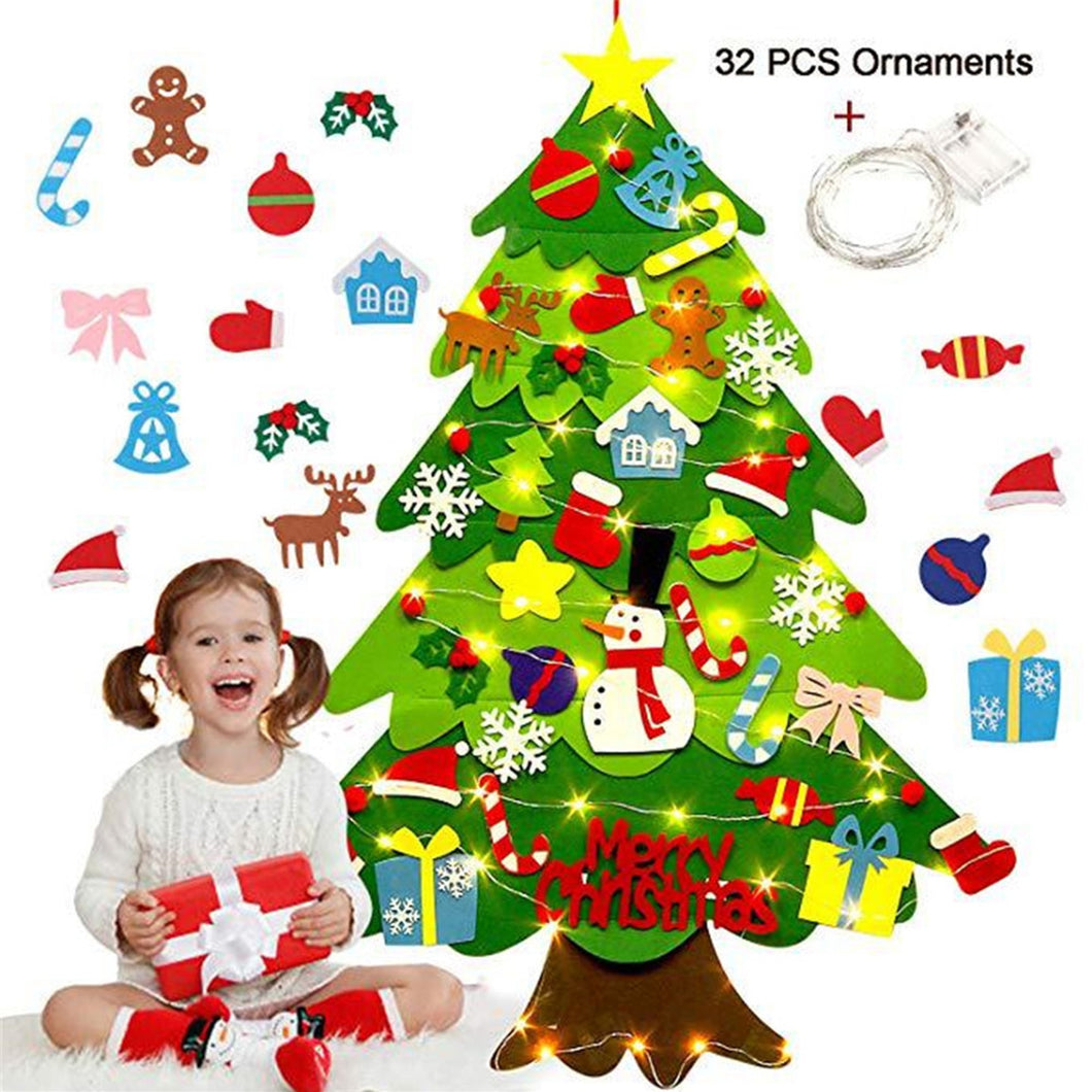 DIY Felt Christmas Tree Decorations Set Christmas Party Supplies For Nursery Children Gift Felt Christmas Tree DIY Soft Tree