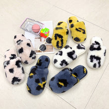 Load image into Gallery viewer, House Women Fur Slippers Indoor Leopard Print Furry Slides Fluffy Soft Plush Flats Non Slippers Home Casual Shoes Ladies Female
