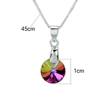 Load image into Gallery viewer, Geometric Round Crystal Pendant Necklace For Women Silver Color Chain Necklaces Wedding Jewelry Gift collier femme
