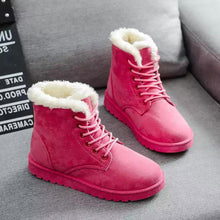 Load image into Gallery viewer, Women boots 2019 winter snow boots female boots  warm lace flat with women shoes tide shoes  hot sale  2020
