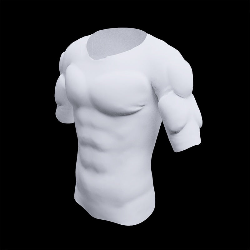 Fake ABS Muscles Shaper Invisible 8 Pack PEC Underwear Padded Shirts Men Strong Chest Stomach Body Tops