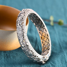 Load image into Gallery viewer, S925 Sterling Silver Cutout Carved Women&#39;s Bracelets Open Design
