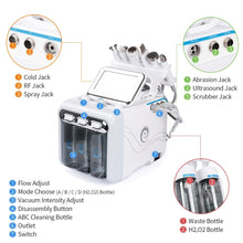 Load image into Gallery viewer, 6 in1 H2-O2 Hydro Dermabrasion RF Bio-lifting Spa Facial Ance Pore Cleaner Hydro Microdermabrasion Machine Skin Care Tools

