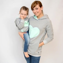 Load image into Gallery viewer, Family Sets Mother And Daughter Hoodie Parent-child Coat Wear Tops Heart-shaped Hooded Long Sleeve Sweater Baby Girl Clothes
