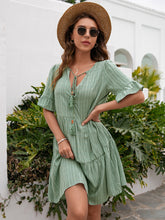 Load image into Gallery viewer, ATUENDO Summer Solid Green Silk Dress for Women Vintage Sexy Soft Ladies Maxi Dresses Boho Casual Fashion High Waist Girl&#39;s Robe
