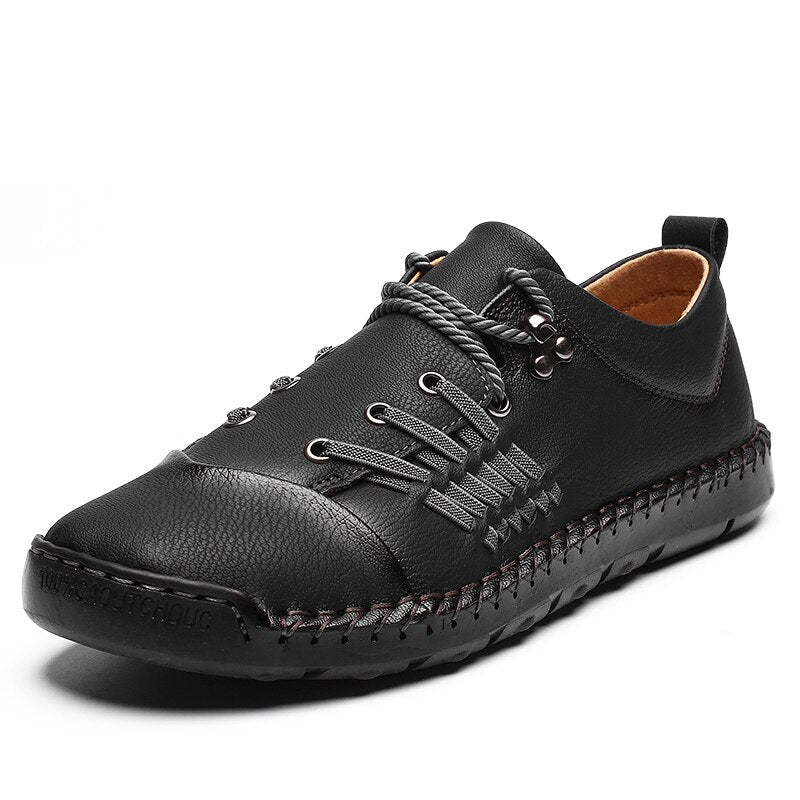 Men Casual Shoes Fashion High Quality Handmade Leather Sneakers Big Size 48# Male Soft Outdoor Walking Footwear Driving Shoes