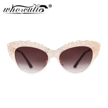 Load image into Gallery viewer, Cat Eye Sunglasses Women Baroque Flower Hollow Metal Frame 2019 Brand Designer Vintage Retro Cateye Sun Glasses Lady Shades S086
