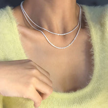 Load image into Gallery viewer, Popular 925 Sterling Silver Sparkling Clavicle Chain Choker Necklace For Women Fine Jewelry Wedding Party Birthday Gift
