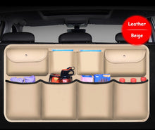 Load image into Gallery viewer, PU Leather Car Rear Seat Back Storage Bag High Quality Car Trunk Organizer Auto Stowing Tidying Interior Accessories Universal

