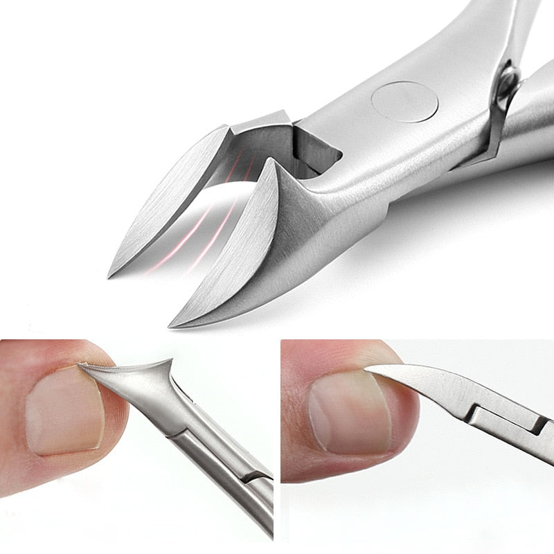 Stainless steel nail clippers trimmer Ingrown pedicure care professional Cutter nipper tools for feet toenail paronychia improve