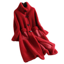 Load image into Gallery viewer, Real Fur Coat High Quality 2021 New Long Sheep Shearling Women Winter Jackets Wool Casual Coats Korean Style Jaqueta Feminina
