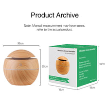 Load image into Gallery viewer, Kinscoter Wood Essential Oil Diffuser Ultrasonic USB Air Humidifier Aromatherapy Mini Mist Maker With 7 Color LED Light For Home

