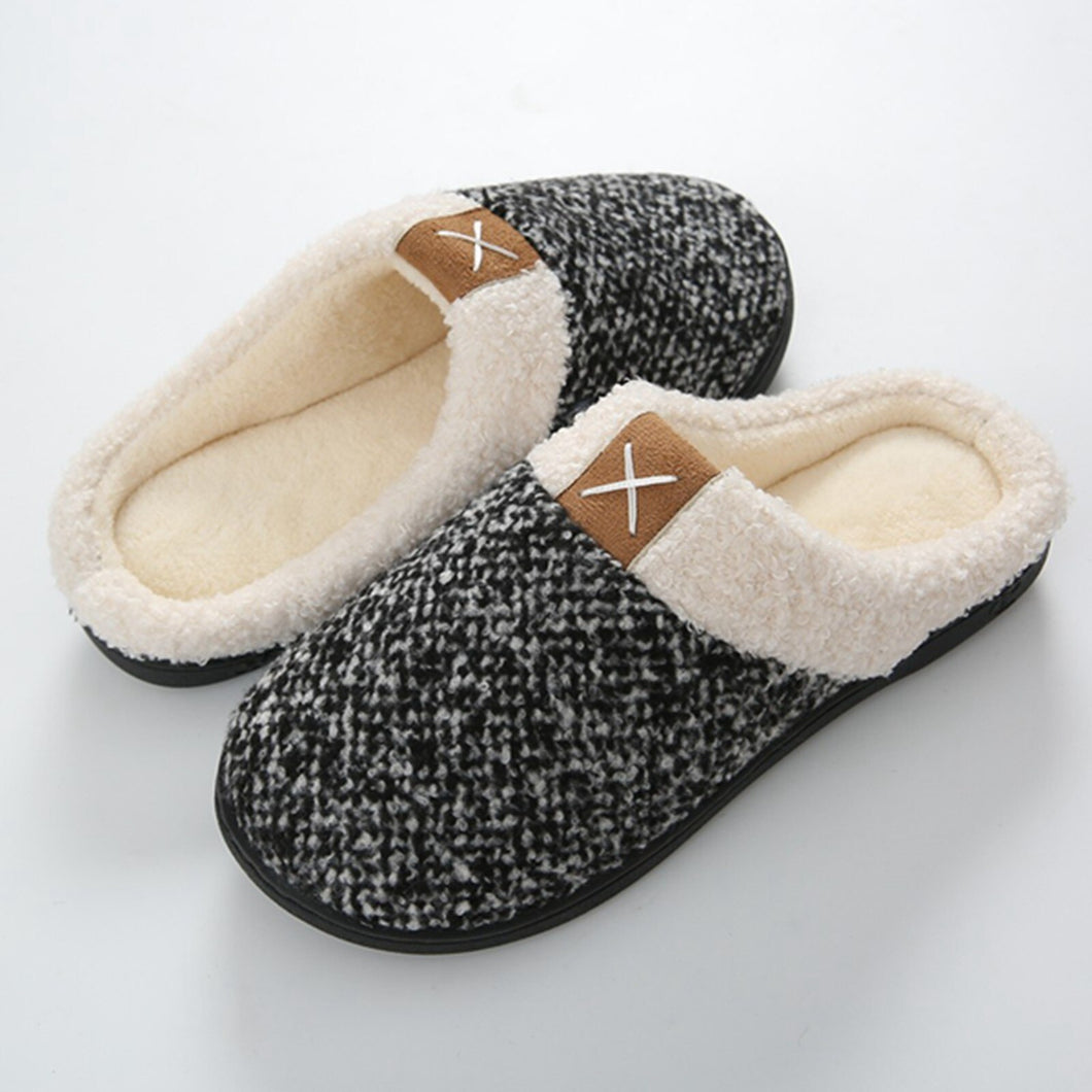 Women's House Slippers Slip-on Anti-skid Sole Indoor Casual Shoes Snow Slippers Winter Indoor Women Slippers House Plush Soft