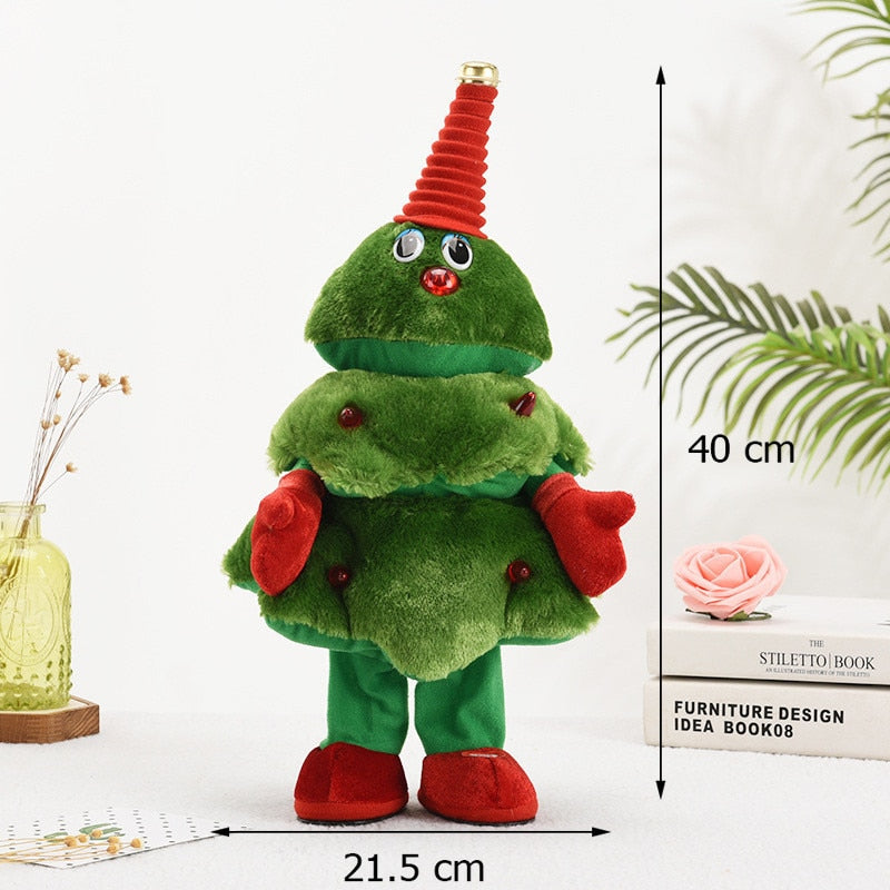 Dancing Christmas Tree Electronic Plush Toys Gifts Xmas Ornaments for Children Singing Electric Toy for Kids Christmas Gift