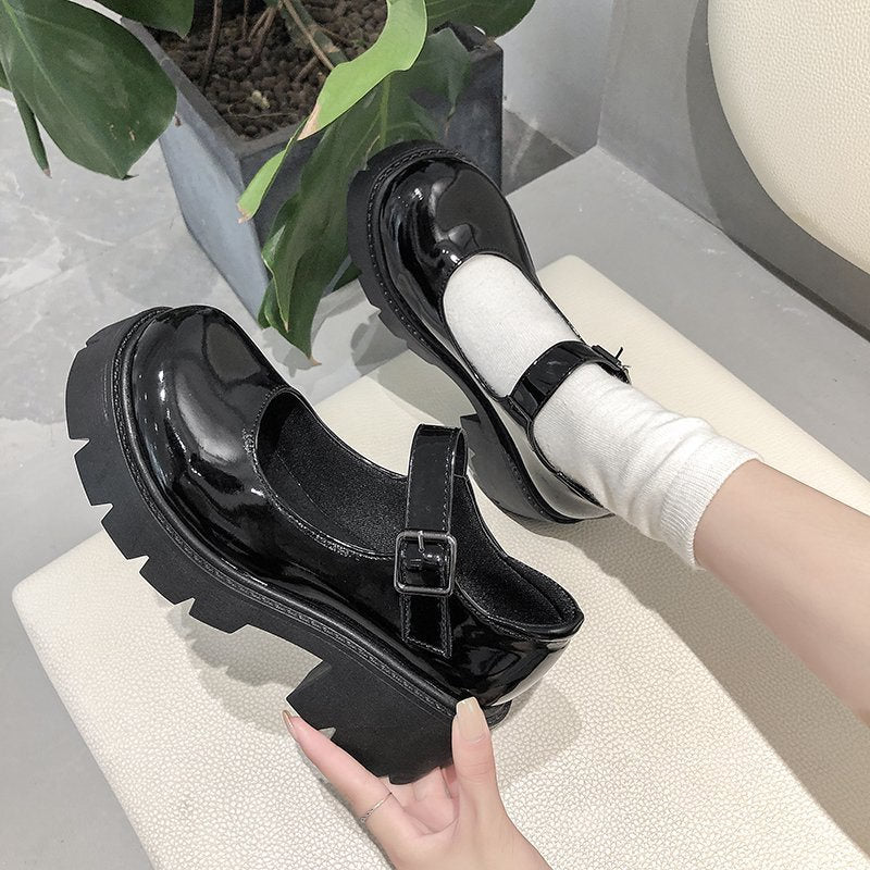 shoes on heels Lolita platform shoes women Japanese Style Mary Jane Shoes Vintage Girls High Heel College Student shoes boots 42