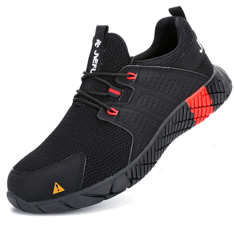 AtreGo Breathable Lightweight Men Steel Toe Work Safety Shoes Mesh Trainers Casual Hiking Puncture-Proof Work Sneakers