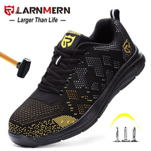 Load image into Gallery viewer, LARNMERN Mens Work Shoes Steel Toe Safety Shoes Comfortable Lightweight Anti-Smashing Anti-puncture Construction Sneaker
