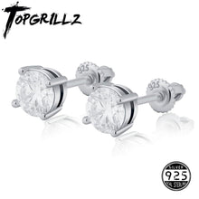 Load image into Gallery viewer, TOPGRILLZ D color VVS1 Moissanite Earring 3mm/4mm/5mm/6.5mm Moissanite Hip Hop Boutique Jewelry For Gift Send A Pair Of Ear Caps
