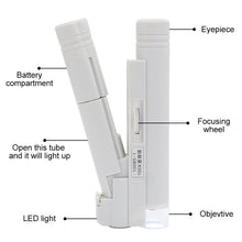Load image into Gallery viewer, Handheld Microscope 40X 80X 100X Mini Pocket Portable Microscope LED Lamp Light Foldable Jewelry Magnifier Magnifying Loupe
