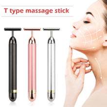 Load image into Gallery viewer, 24k Gold Face Lift Bar Roller Vibration Slimming Massager Facial Stick Facial Beauty Skin Care T Shaped Vibrating Tool
