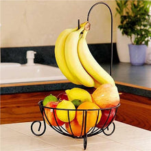 Load image into Gallery viewer, Creative Novelty Kitchen Metal Fruit Basket with Detachable Banana Hanger Holder Hook Rack Organizer
