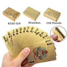 Load image into Gallery viewer, Fashion Waterproof Gold Color Poker Cards Marvellous Luxury Foil Plated Plaid Playing Cards Deck Magic Card Party GamesModel
