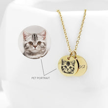 Load image into Gallery viewer, Pet Portrait Necklace Animal Lovers Pet Loss Gift for Women Cat Necklace Cat Lover Gift Mothers Day Personalized Dog Grandpa
