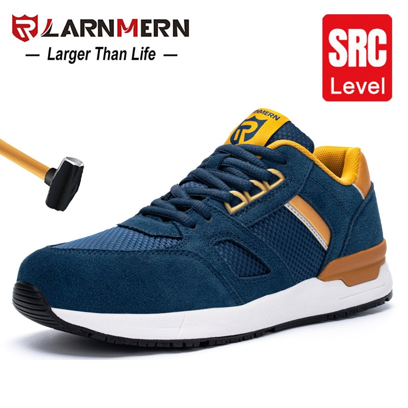LARNMERN Men's Safety Shoes Steel Toe Work Shoes Lightweight Breathable Anti-smashing Non-slip Anti-static Construction Shoes