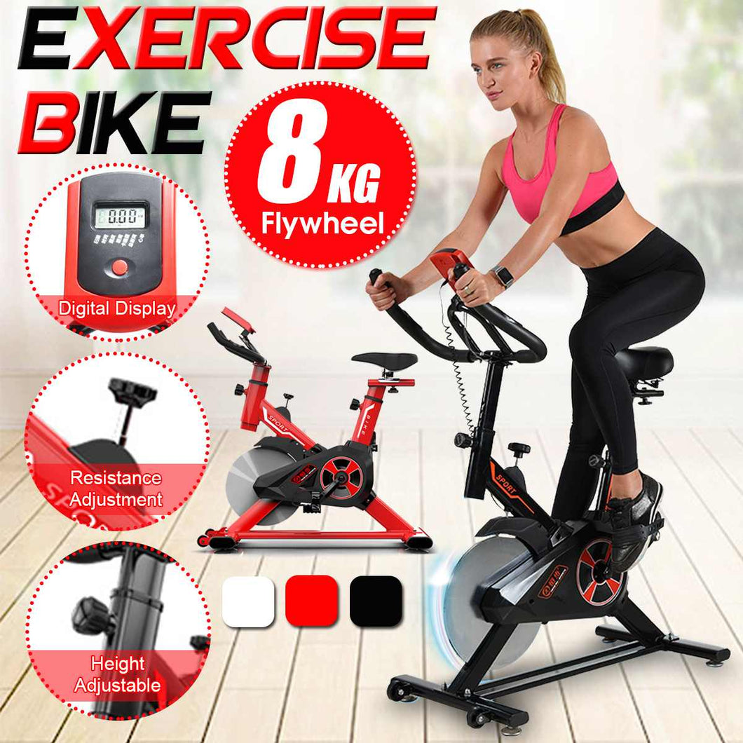 NEW Exercise Cycling Bike-Belt Drive Indoor Exercise Bike Indoor Stationary Bike Home Cardio Gym Workout with LCD Monitor