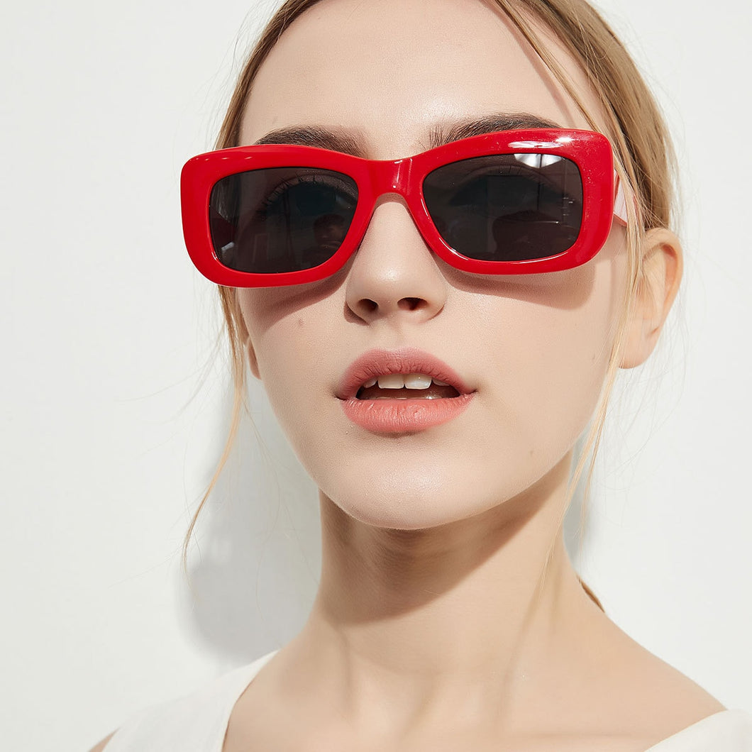 WHO CUTIE 2018 Oversized Square Sunglasses Women Men Retro Brand Designer Vintage Thick Rectangular Frame Girl Sun Glasses OM573