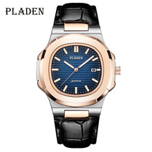 Load image into Gallery viewer, Mens Watches 2021 Luxury Brand PLADEN Fashion Brown Leather Quartz Watch Casual Business Waterproof Luminous Clock Gift For Man
