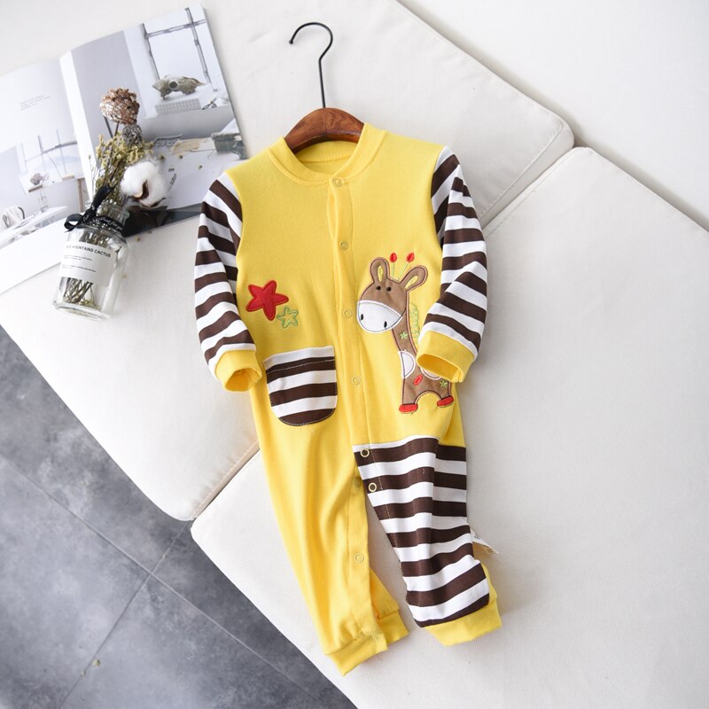 Christmas Spring Autumn Baby Clothing Newborn Soft Striped Rompers 0-24m Infant Jumpsuit Baby Cartoon Costumes Pajamas