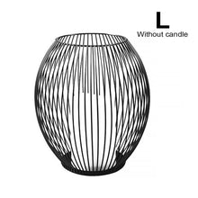 Load image into Gallery viewer, Hollow iron Candle Holder candlestick lantern Geometric Shapes centro de mesa Black Coffee Table Living Room home decor gifts

