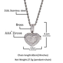 Load image into Gallery viewer, Personalise Heart Name Necklace Customized Clamshell Picture Charm Pendant For Mom HipHop Iced Out Jewelry For Mother&#39;s Day Gift
