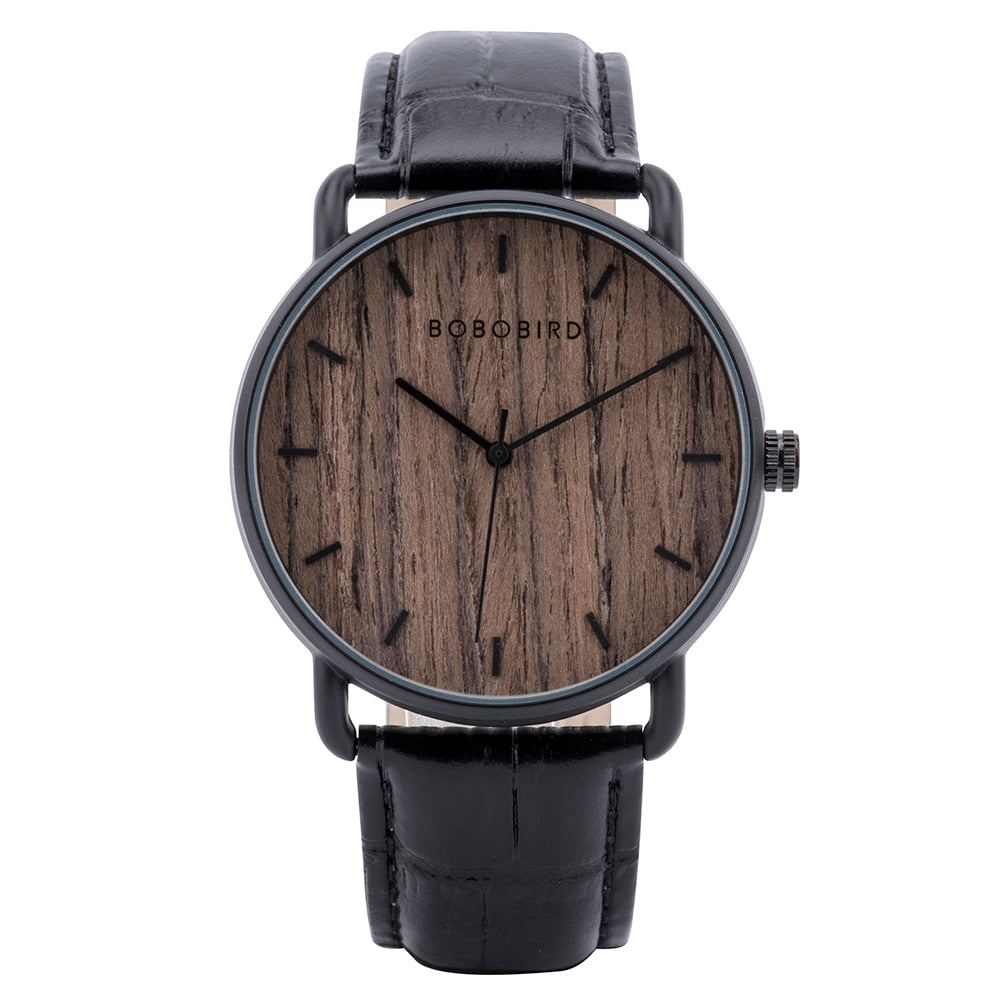 BOBO BIRD Watches Men Wood Stainless Steel Luxury Brand montre homme Quartz Wristwatches Male Clock Simple Watch for Man OEM