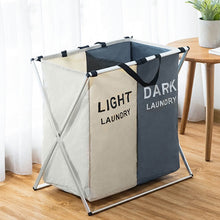 Load image into Gallery viewer, Dirty Clothes Storage Basket Three Grid Organizer Basket Collapsible Large Laundry Hamper Waterproof Home Laundry Basket
