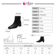 Load image into Gallery viewer, J323 Lady Genuine Leather Round toe Shoes Lady Elegant Square High Heels 4.5cm Latest New Design Zipp Ladies Boots

