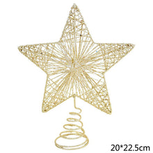 Load image into Gallery viewer, Hollow Sparkle Star Toppers Christmas Tree Topper Gold Silver Red Xmas Tree Ornament for Christmas New Year Party Treetop Decor
