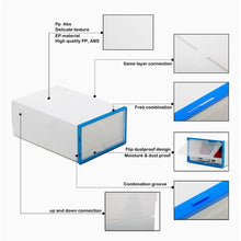 Load image into Gallery viewer, 6pc Transparent shoe box storage shoe boxes thickened dustproof shoes organizer box can be superimposed combination shoe cabinet
